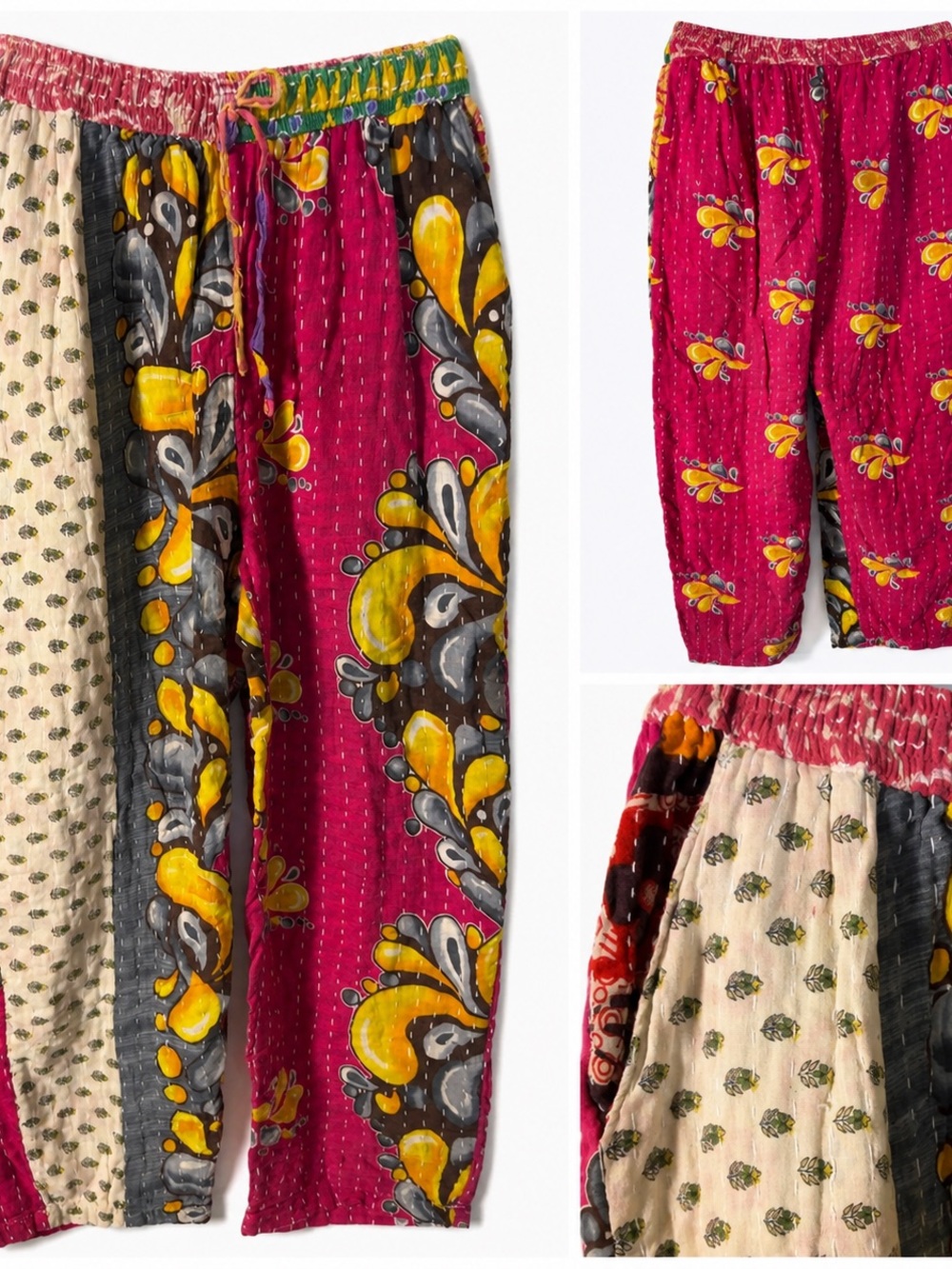 Reversible Kantha Patchwork Boho Pants